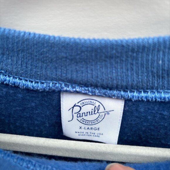 1980's Pannill Crew Neck Sweatshirt Mens XL Blue Blank Ragland Sleeve Vintage - Picture 3 of 8